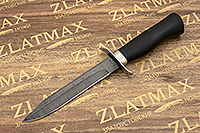 Нож Офицерский (Дамаск, Орех + полимерное покрытие, Металлический)