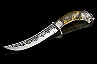 Нож Батыр (100Х13М, Берёзовый кап, Металлический, Литье Пума)
