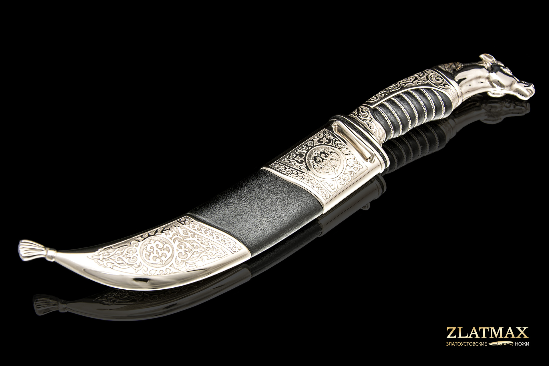 Нож Батыр (100Х13М, Кожа-Металл, Металлический, Литьё)