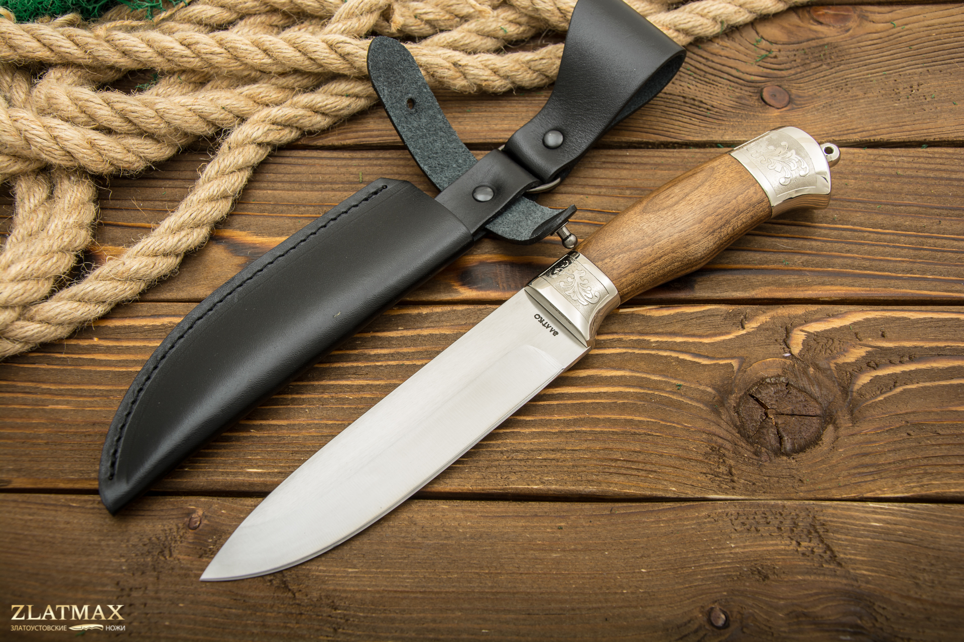 Нож Пума (100Х13М, Орех, Металлический, Золочение клинка)