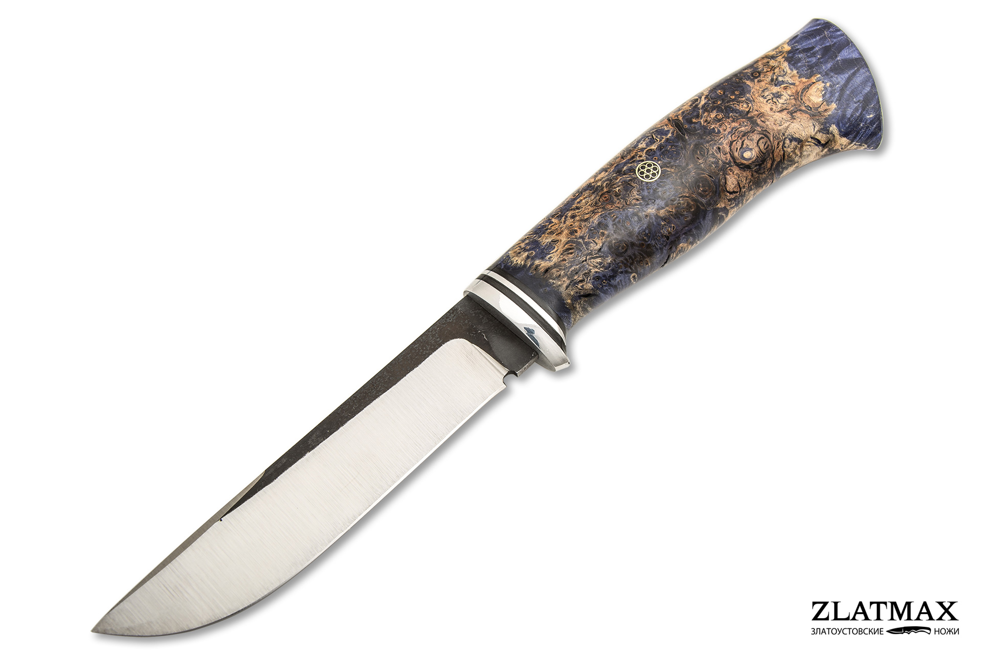 Нож Вукху (Х12МФ, Стабилизированный кап клёна, Алюминий)