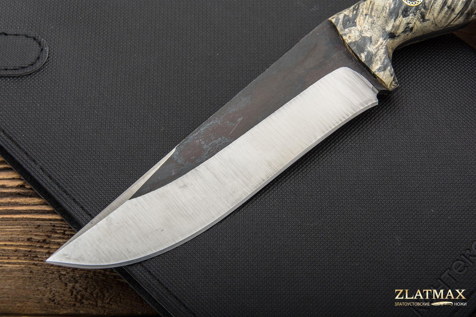 Нож Амундсен (Х12МФ, Накладки стабилизированный кап клёна)