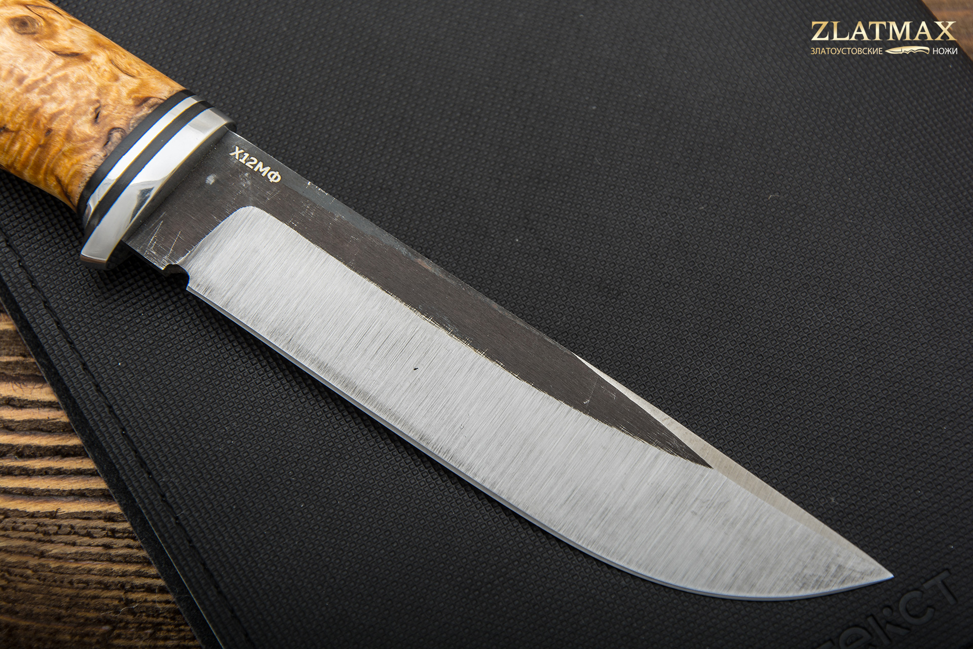 Нож Вукху (Х12МФ, Карельская берёза, Алюминий)
