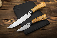 Набор кухонных ножей Кухонная двойка (N690, Карельская берёза, Алюминий)