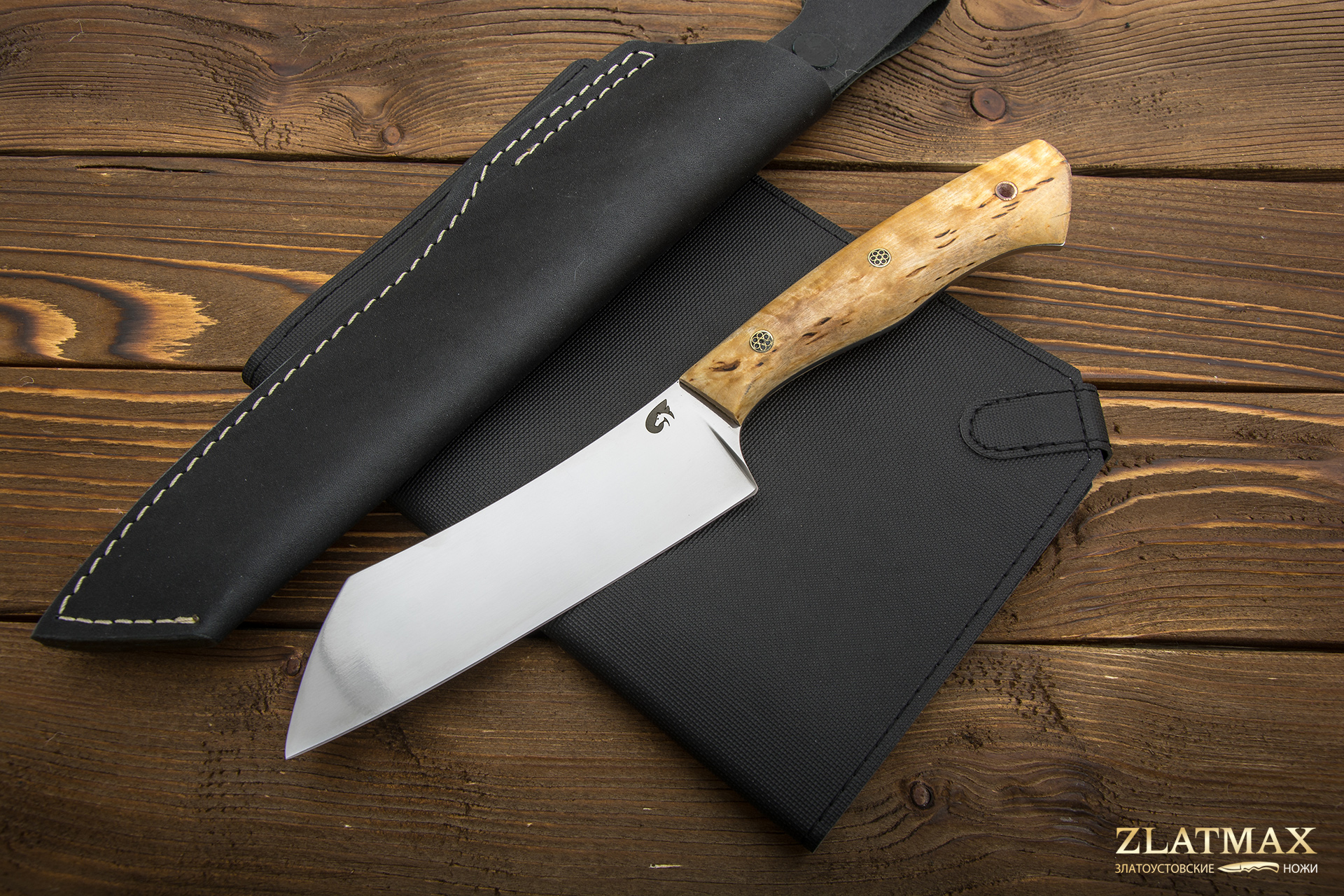 Нож Косотур (AUS10Co, Накладки карельская береза)