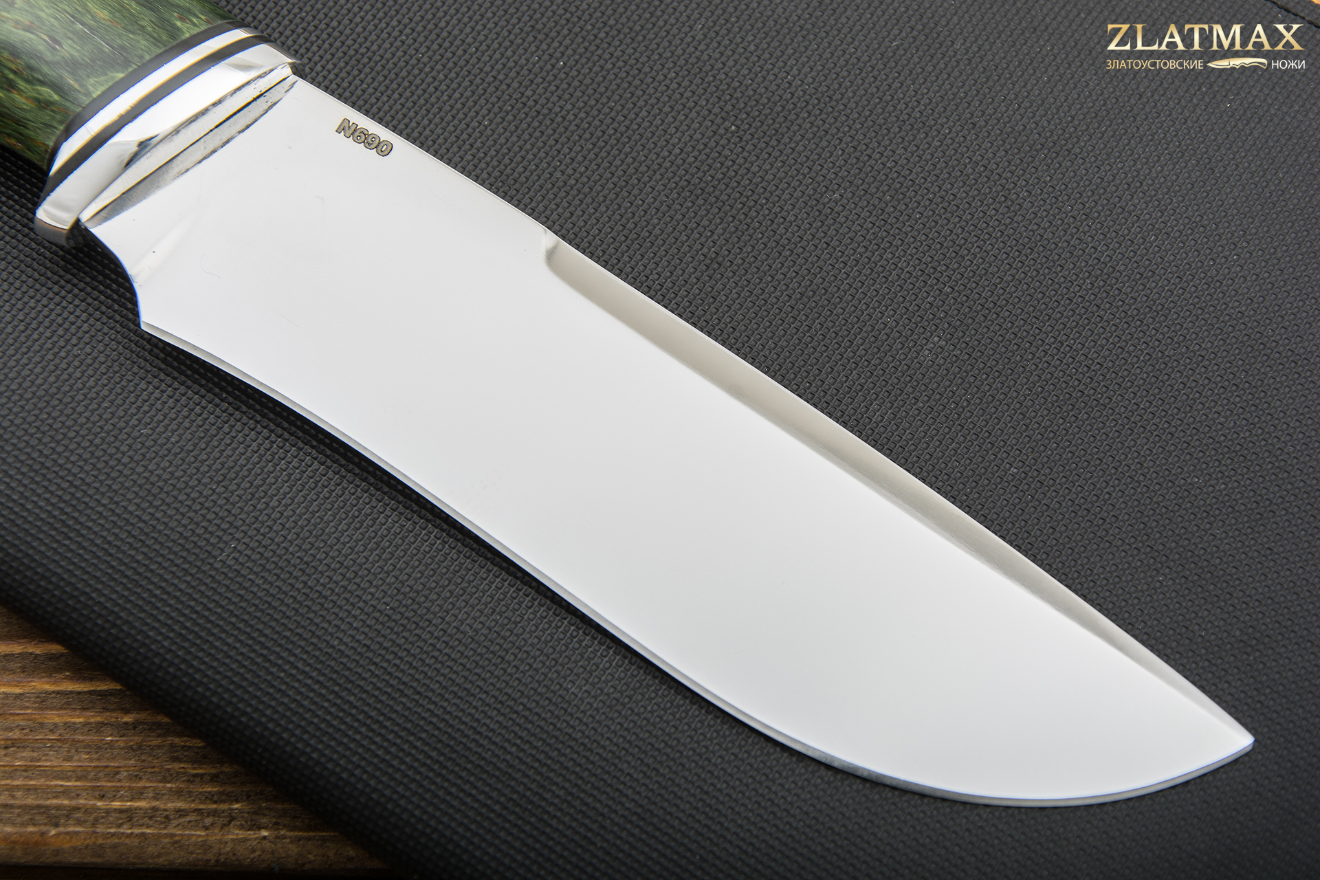 Нож Итиль (AUS10Co, Стабилизированная карельская береза, Алюминий)