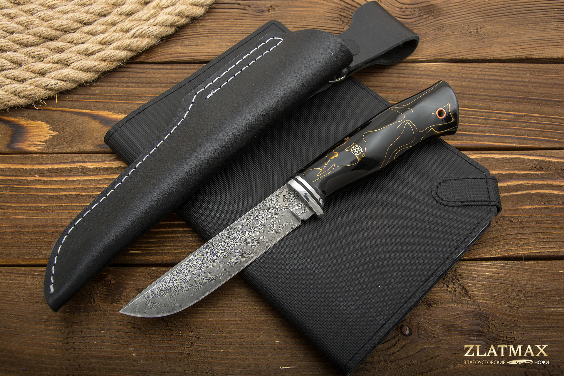 Нож Вукху Black (Дамаск ZD-0803, Композит, Алюминий)
