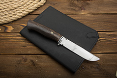 Нож Вукху (N690, Стабилизированный кап клёна, Алюминий)