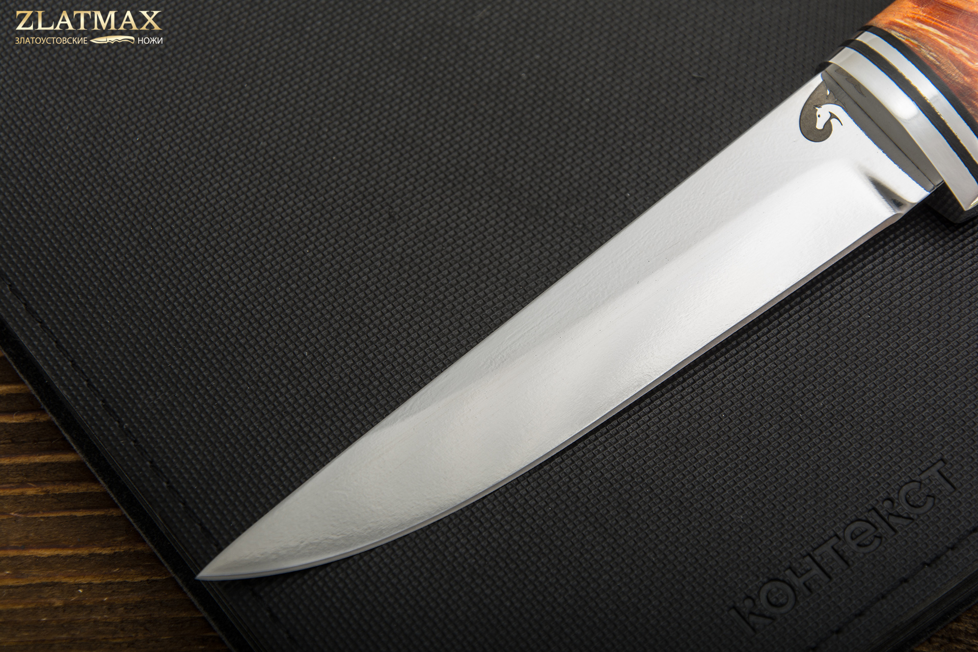 Нож Кержак-2 (Х12МФ, Гибрид стаб. кап клена, Алюминий)