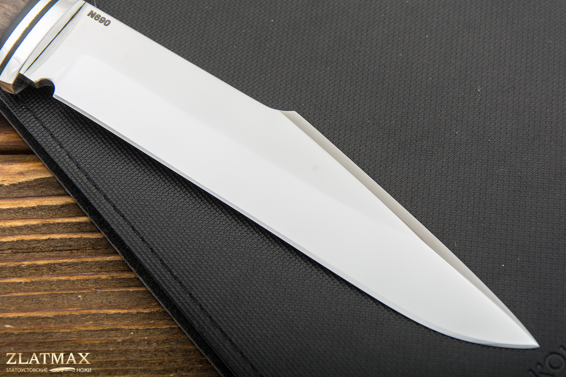 Нож Ункор (Х12МФ, Накладки стабилизированная карельская береза коричневая)
