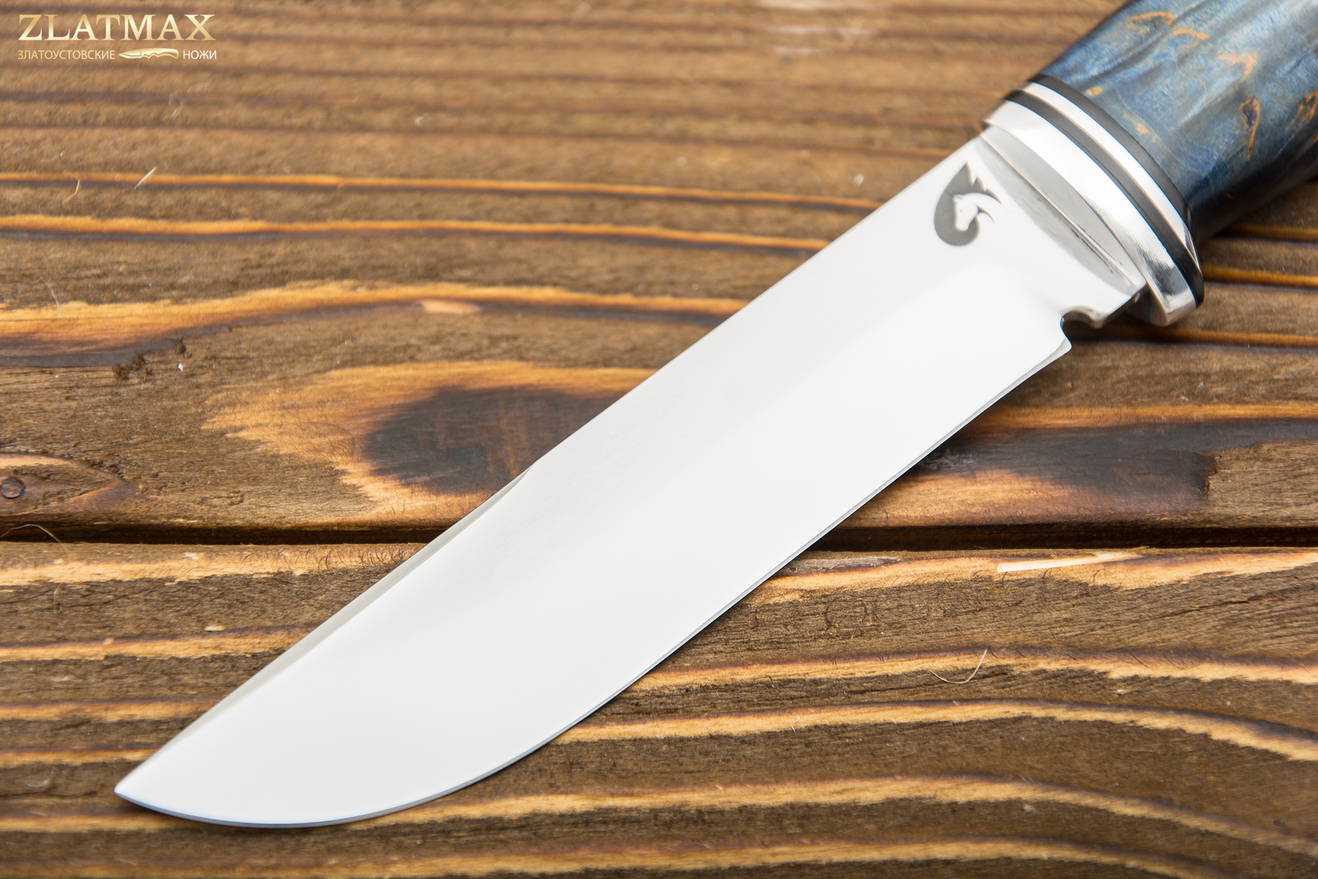Нож Вукху (AUS10Co, Стабилизированная карельская береза, Алюминий)