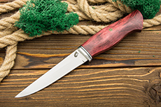 Нож Кержак (AUS10Co, Стабилизированная карельская береза, Алюминий)
