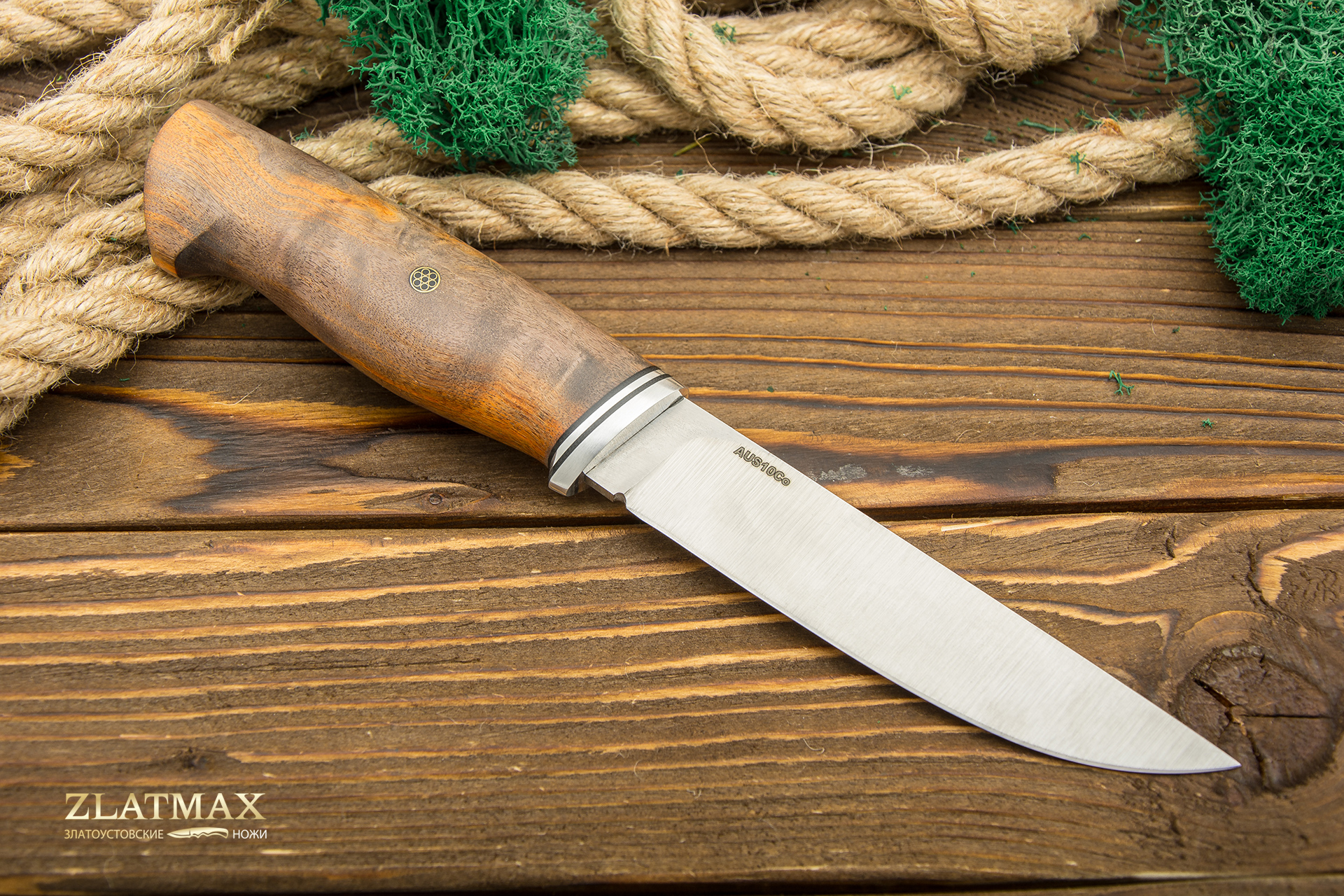 Нож Старпом (AUS10Co, Стабилизированная древесина, Алюминий)