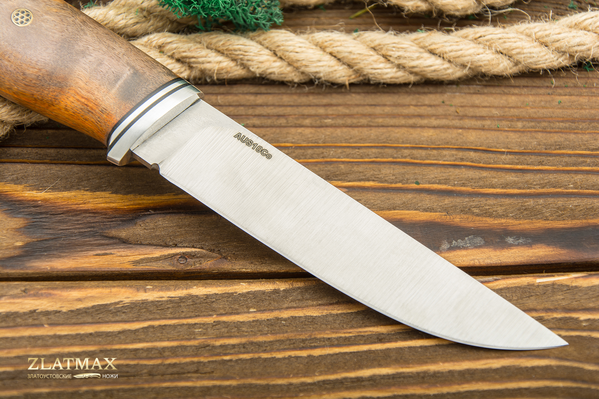 Нож Старпом (AUS10Co, Стабилизированная древесина, Алюминий)