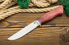 Нож Вукху (Х12МФ, Стабилизированная древесина, Алюминий, Полировка клинка)