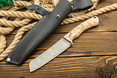 Нож Притес (AUS10Co, Карельская берёза, Обработка клинка Stonewash)