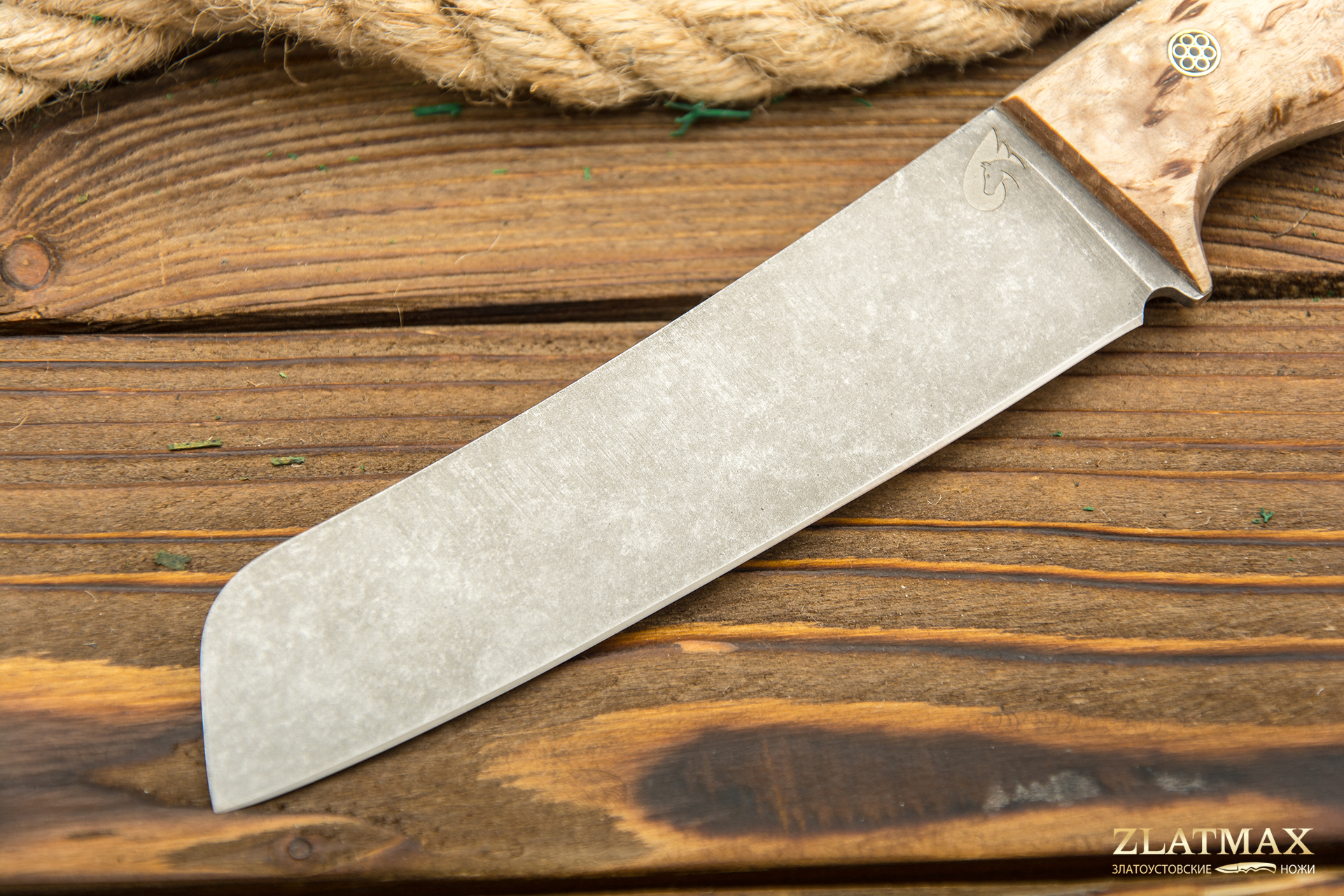 Нож Притес (AUS10Co, Карельская берёза, Обработка клинка Stonewash)