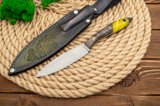 Разделочные ножи | страница-3: Нож Канадец с формованными ножнами (AUS10Co, Накладки композит, Обработка клинка Stonewash)