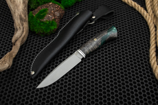 Ножи Златонож купить в Калининграде: Нож Орикс (AUS10Co, Гибрид стаб. кап клена, Алюминий, Обработка клинка Stonewash)