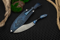 Разделочные ножи: Нож Нессмук с формованными ножнами (AUS10Co, Гибрид стаб. кап клена, Обработка клинка Stonewash)