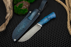 Разделочные ножи: Нож Итиль с формованными ножнами (VG-10, Стабилизированный кап клёна, Алюминий, Обработка клинка Stonewash)