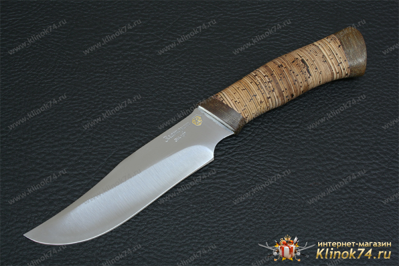 Нож Багира (40Х10С2М, Наборная береста, Текстолит, Золочение рисунка на клинке)