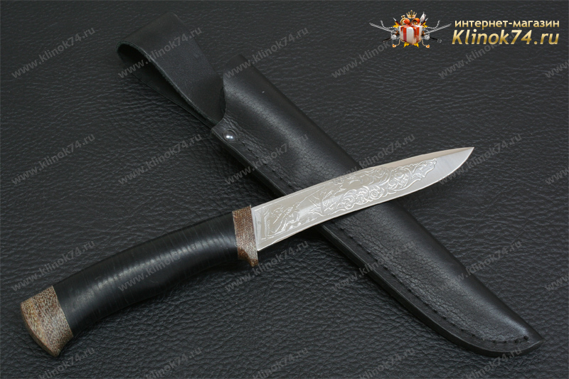 Нож Угорь (40Х10С2М, Наборная кожа, Текстолит)
