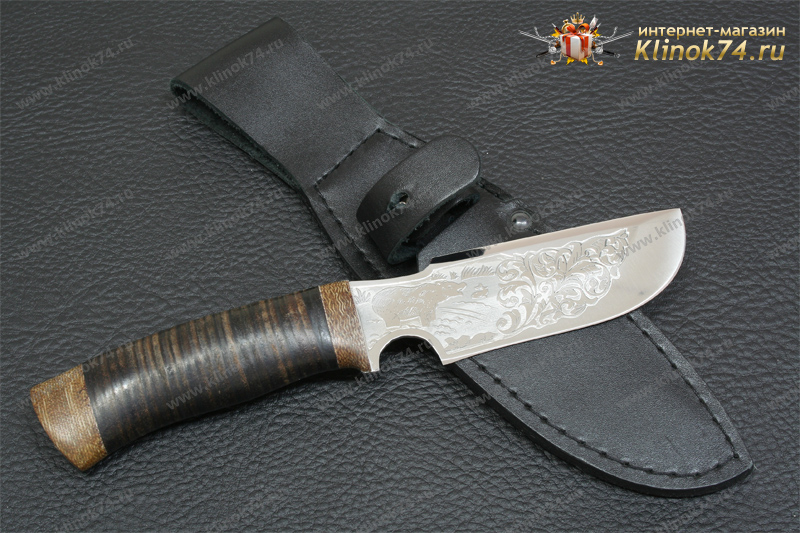 Нож Гарпун (40Х10С2М, Наборная кожа, Текстолит)