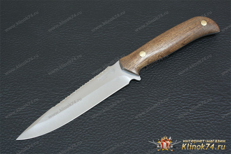 Нож Экстрим с серрейтором (40Х10С2М, Накладки орех)