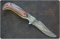 Складной нож Скорпион (40Х10С2М (ЭИ-107), Накладки орех, Золочение клинка)