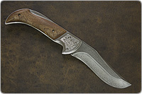 Складной нож Клык (Дамаск, Накладки орех)