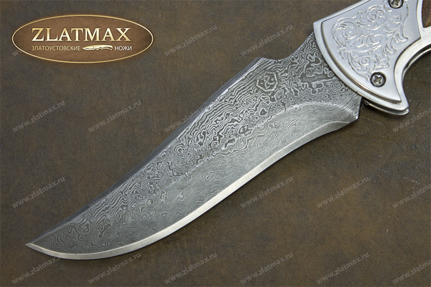 Складной нож Скорпион (Дамаск, Накладки орех)