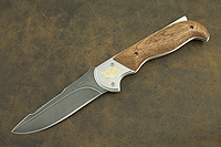 Складной нож Рысь (Дамаск, Накладки орех, Золочение)