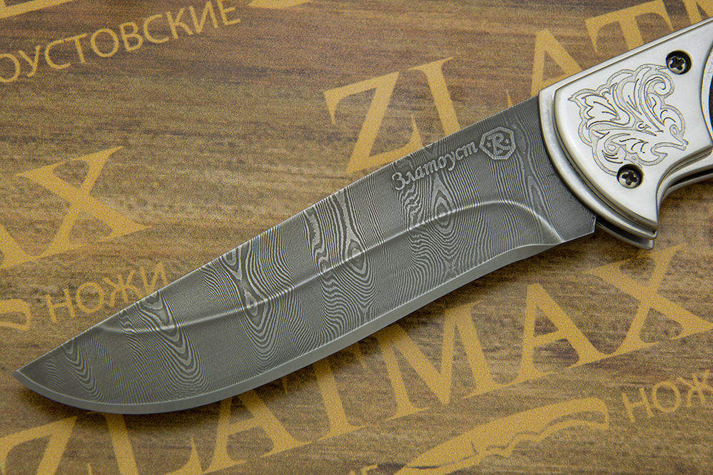 Складной нож Ахиллес (Дамаск, Накладки дамаск)