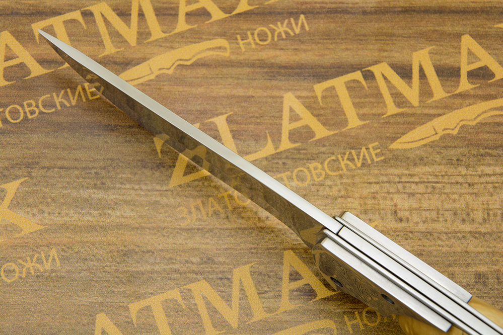 Складной нож Ахиллес (40Х10С2М, Накладки карельская береза)