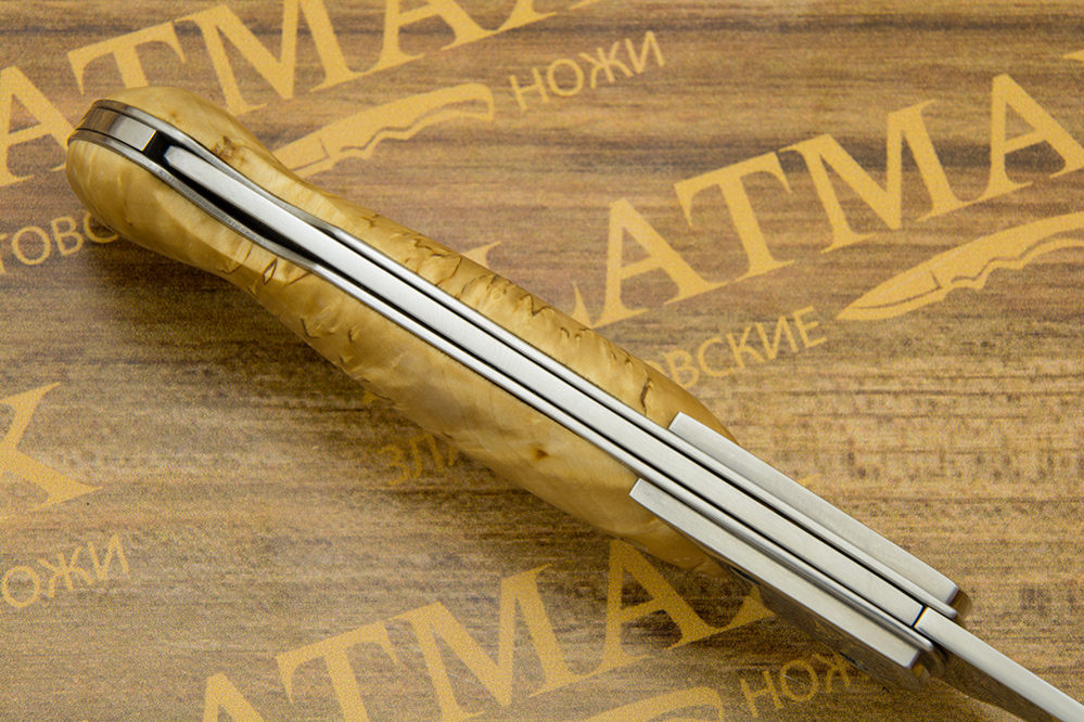 Складной нож Ахиллес (40Х10С2М, Накладки карельская береза)