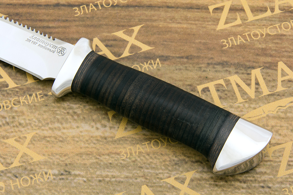 Нож Диверсант (40Х10С2М, Наборная кожа, Алюминий)
