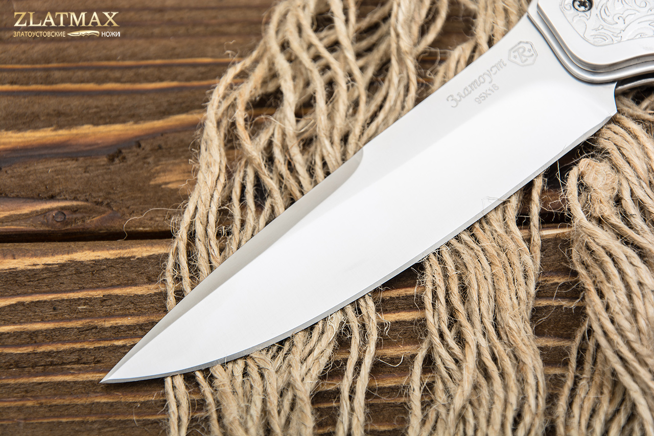 Складной нож Якудза (95Х18, Накладки стабилизированная карельская береза)