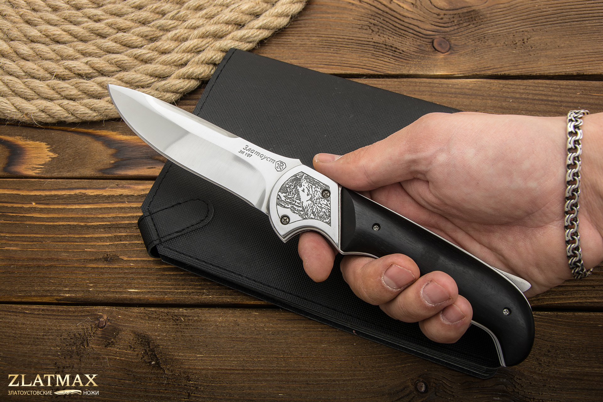 Складной нож Рысь (40Х10С2М, Накладки граб)