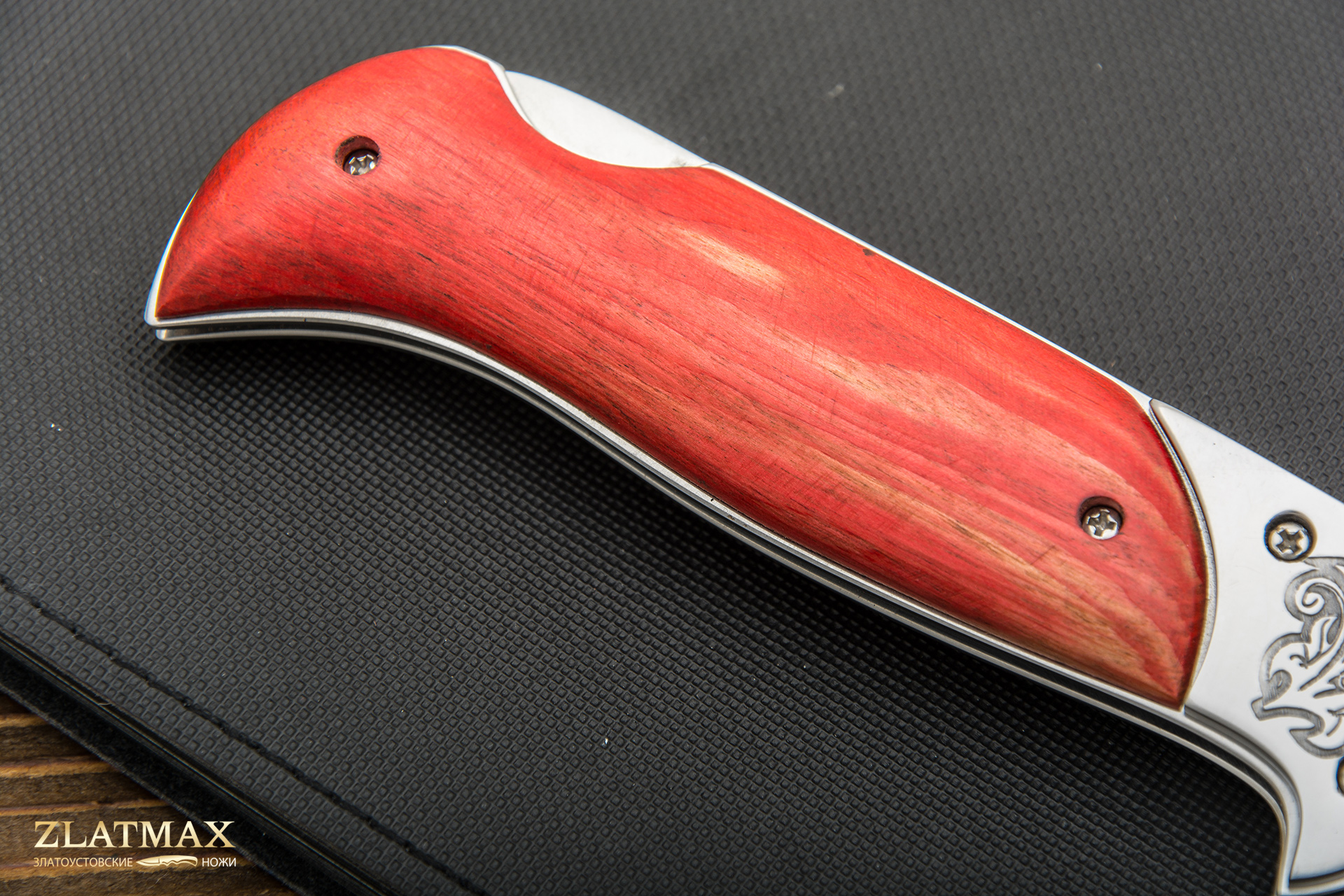 Складной нож Ахиллес (40Х10С2М, Накладки граб красный)