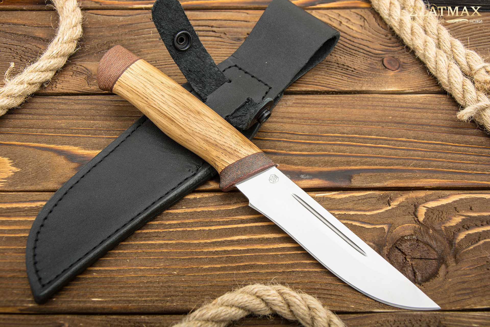 Нож Лиса с долами (40Х10С2М, Орех, Текстолит)