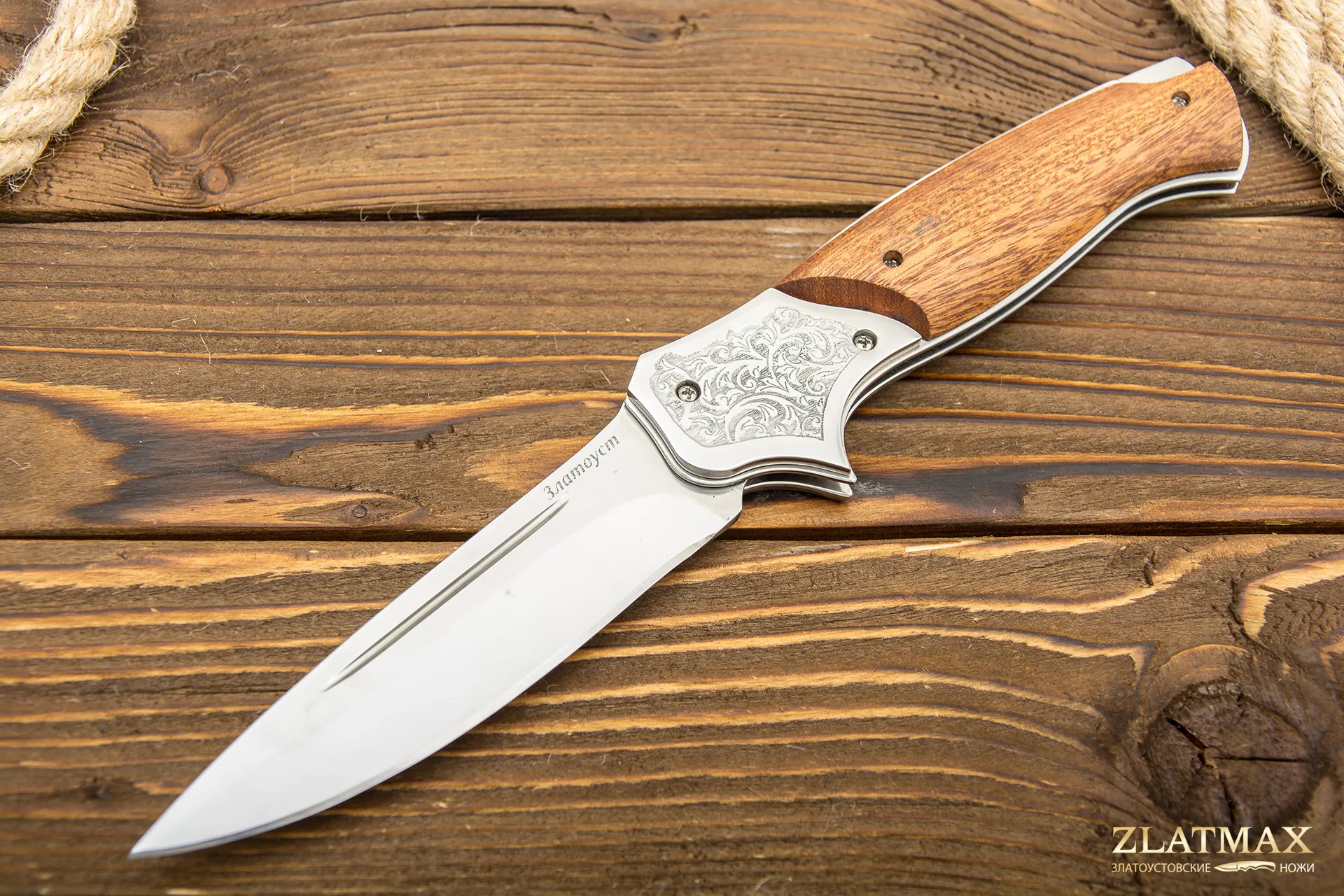 Нож складной Якудза с долами, сталь 40Х10С2М (ЭИ-107), рукоять