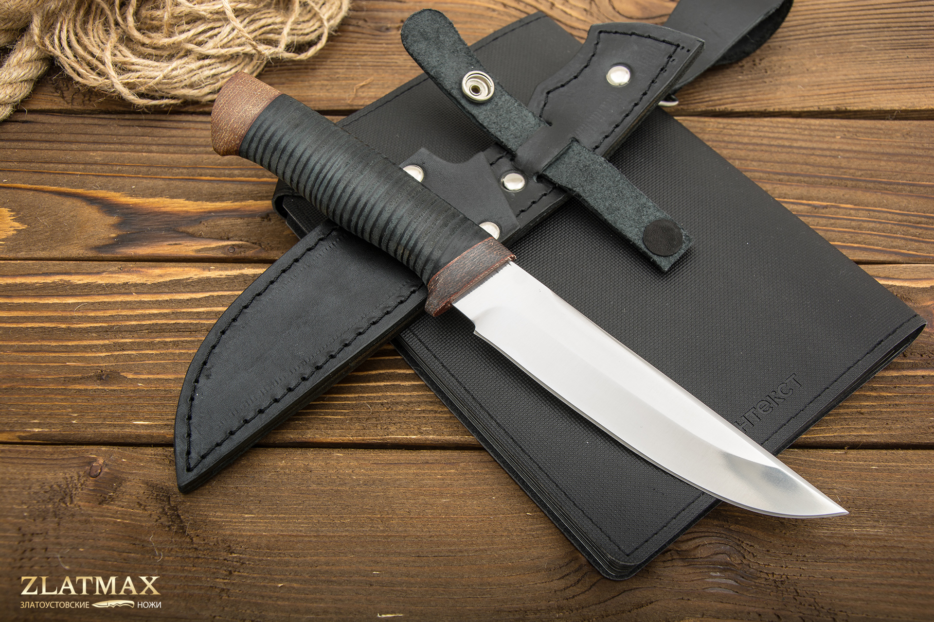 Нож Цезарь (110Х18М-ШД, Наборная кожа, Текстолит)