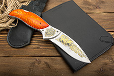 Складной нож Питон (40Х10С2М (ЭИ-107), Накладки композит, Золочение рисунка на клинке)