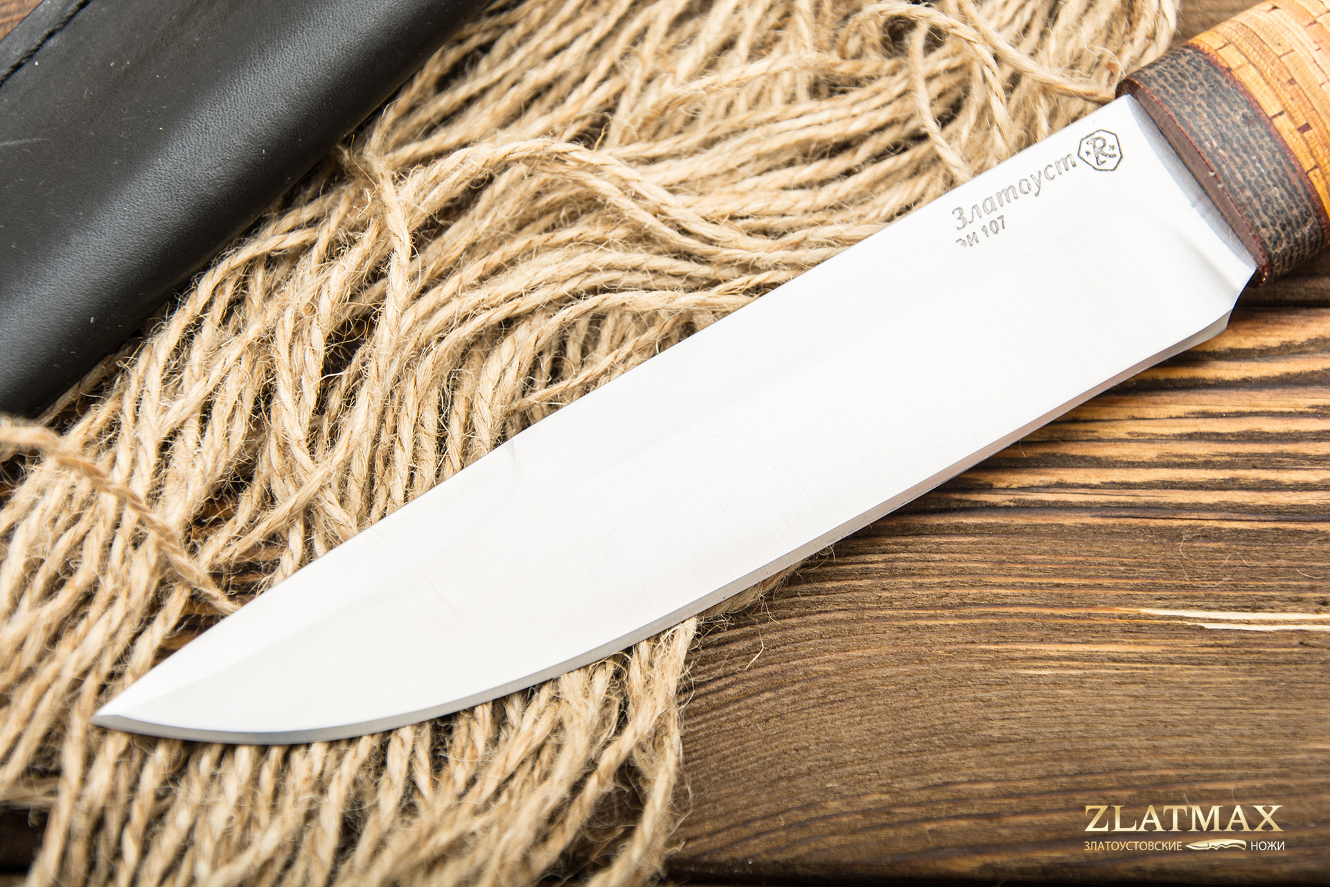Нож Комбат (40Х10С2М, Наборная береста, Текстолит)