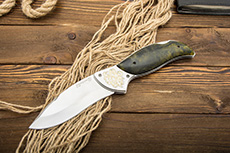 Складной нож Питон (40Х10С2М (ЭИ-107), Композит, Золочение рисунка на клинке)