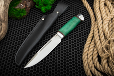 Ножи из стали 40Х10С2М (ЭИ-107) купить в Ульяновске: Нож Комбат с долами (40Х10С2М, Граб, Алюминий)