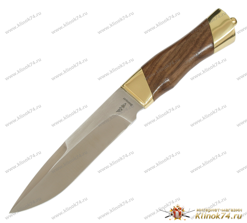 Нож Акула (40Х10С2М, Орех, Латунь) фото-01