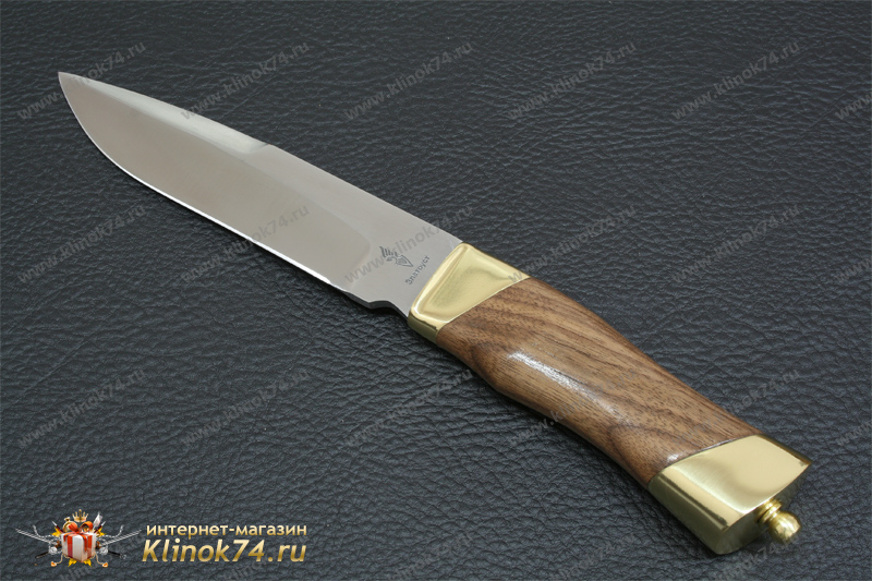 Нож Акула (40Х10С2М, Орех, Латунь)