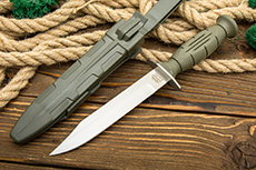 Нож Вишня (AUS10Co, Эластоллан оливковый, Металлический)